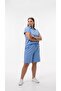 Women's Plus Size Short Sleeve Chest Label Detailed Polo Collar Shorts Set 8286-26 - 2