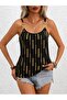 Women's Strappy Round Neck Patterned Viscose Blouse - 2
