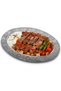 30 cm Oval Chrome Steel Alexander and Service Plate – Authentic Engraved, Y-Isk-30 - 3