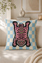 Blue Leopard Patterned Runner and Decorative Cushion Cover Set of 5 – Modern Balcony Garden Decor - 6