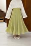 Water Green Chiffon Bloom Skirt - 5