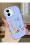 Samsung Galaxy A06 Compatible Case Camera Protector Blue Silicone Couple Phone Case Kitty Pattern