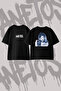 Ariana Grande_9 Design Back Printed Cotton Black Oversize T-Shirt