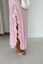 Women's Pink Yıtmaç Detail Backless Long Lace Dress - 4