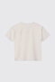 Girl's Crew Neck T-Shirt with Embroidery Detail in Ecru - 2