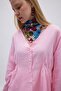Pile Detailed V-Neck Shirt Powder - 2