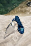 Women's Dark Blue Satin Strap Flower Buckle Silvery Sole Heelled Slippers - 2