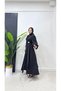 Stone Buckle Detailed Hijab Evening Dress - 2