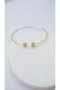 Heart Stone Detail Thin Cuff Bracelet - 2