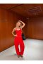 Dolce Red Elastic Ankle Pants - Suspender Top Set