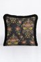 Vintage Floral Castle Elegance Fringed Pillowcase-Tapestry Floral Retro Mustard Tassel Throw Pillow Cover - 3