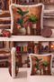 Bohemian Tropical Decor Exotic Fringed Pillowcase-Mink Tassel Throw Pillow Cover Rustic Green Cinnamon
