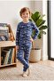 Boy's Printed Combed Cotton Pajama Set M00844 Blue