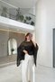 Women's Black Sequined Asymmetrical Transparent Blouse - 5
