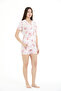 Women's 100% Viscose Floral Patterned Shirt Collar Shorts Set - 2