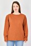 Women Crew Neck Long Sleeve Solid T-Shirt, Orange
