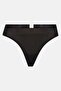 Women 3 Pack Plain Super Soft Cotton Thong Panty, Black - 3