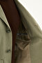 Straight Slim Fit Lapel Collar Pocket 100% Linen Men's Trenchcoat Khaki - 21339.26Y - 7