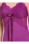Purple Lace Trim Strappy Slip Dress - 3