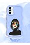 Samsung Galaxy M23 Compatible Case Camera Protector Blue Silicone Couple Phone Case Girl Pattern - 2
