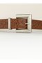 Women's Embossed Floral Patterned Vintage 3 cm Belt, Antique Silver Buckle, Compatible with Trousers, Jackets, Dresses, Jeans - 3