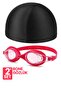 Set of Swimming Goggles, Fabric Cap, Swimming Pool and Sea Goggles