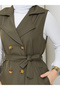 Women's Double-Breasted Belted Vest Rc3151 - 8