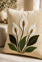 Punch Embroidered Cushion Cover with Zipper 42X42 Cm, Floral Pattern, Decorative, Cream, 1 Piece - 5