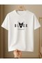 Black Printed 100% Cotton Crew Neck Regular Unisex White T-Shirt