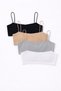 Women's 4-Pack Black - White - Gray - Brown No-Show Capless 100% Cotton Super Mini Crop Blouse - 2