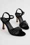 Diva Black Stone Detailed Ankle Strap Heeled Shoes - 3