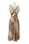 Brown Halter Neck Backless Silk Dress - 4