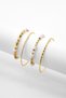 Women 4 Piece Stainless Steel Beaded Bracelet, Gold - 2
