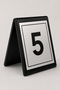 Table Number Set 1-10 Double-Sided Black Plexiglass Top Silver Gray Metal Table Number Holder Restaurant Cafe - 10 Pieces - 2