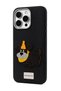 iPhone 15 Pro Max Compatible Leather-Look Silicone Cover with Embroidered Hat and Dog Figure - 4