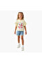 Crew Neck Short Ruffle Sleeves T-shirt with Cat Graphic Print - 2