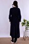 Adjustable Waist Elastic Long Robe Maternity Pajama Set Effortt - Navy Blue - 5