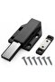 Magnetic Push to Open Latch, Heavy Duty Touch Catch, Pressure Release Cabinet Door and Drawer Hardware with Screws Black