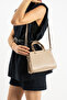 Mink Women's Cross Strap Hand and Shoulder Bag with Gold Accessories - 2