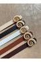 5-Pack Lime Gold Seashell Buckle Belt Waist Belt Jacket Belt Dress Belt Trouser Belt - 2