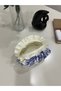Vintage Floral Patterned Blue Makeup Bag – Fabric Cosmetic Organizer - 2