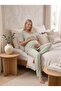 New Season Green Ribbed Short-Sleeved Special Design 100% Cotton Summer Maternity Pajama Set with Breastfeeding Feature - 5