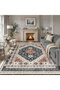Machine Washable Persian Oriental Rug 2 Colors Non Slip Rubber Back Pet Friendly Thin Carpet For Majlis Living Bedroom