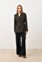Brown Bodycon Belted Women's Blazer Jacket - 3