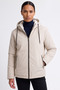 Women's Seasonal Raincoat with Fur Inside the Hood, Water Repellent, Windproof, Zippered, Pocketed Raincoat Coat