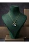 North Star Figured Steel Necklace with Dark Blue Enamel and Zircon Stone for Women, Gold Color - 6