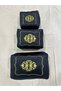 Dowry Box Velvet Gold Embroidered 3-Piece Black Box Engagement Bride Groom Gift Box - 3