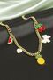 Pineapple Watermelon Cherry Luxury Steel Necklace - Yellow