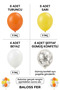 Sun-Themed Orange Yellow White Silver Confetti 20-Piece Birthday Balloon Set 11 Inch - 4