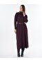 Turtleneck Knitwear Dress Burgundy